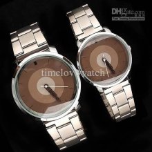 Bulk Lots 4pr Men And Lady Lover Quartz Couple Stainless Band Coffee