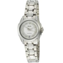 Bulova 96p115 Women's Longwood Domed Crystal Accents Mop Dial Precisionist Watch