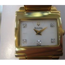 Bulova Women's Watch Quartz Diamond Stainless S Gold Tone Original Edition Japan