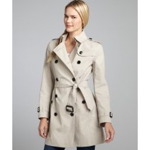 Burberry khaki cotton blend d-ring belted trench coat