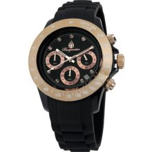 Burgmeister Florida Women's Quartz Watch With Black Dial Chronograph Display And Black Silicone Strap Bm514-622B