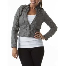 Cadet Faux Leather Jacket Gray