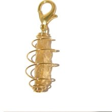 Calcite Pendant 08 Cage Golden Honey Crystal Healing Solar Chakra Stone 2.3