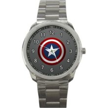 Captain America Sport Metal Watch Mw173 - Metal - Gray - cartoon