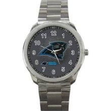 Carolina Panthers 04 Unisex Silver-Tone Sports Metal Watch