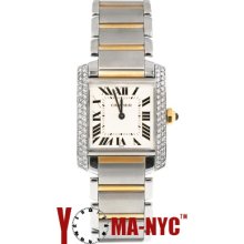 Cartier Tank Francaise 18 Kt Yellow Gold & Stainless Steel Diamond Watch 2301