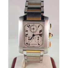 Cartier Tank Francaise Chrono-flex Midsized Chrono 2303 18k S.s.