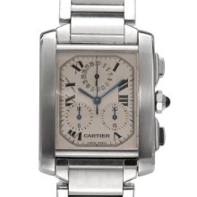 Cartier Tank Francaise Chronoflex Chronograph Watch 8/10 Condition