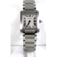 Cartier Tank Francaise Stainless Steel Quartz Watch In Small Size