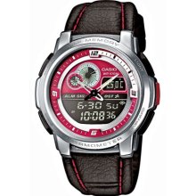 Casio Aqf-102Wl-4Bvef Men's Analog And Digital Quartz Multifunction Watch With Leather Strap