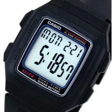 Casio F201wa-1a Digital Resin Sports Alarms Dual Time Stopwatch Men's Kids Watch