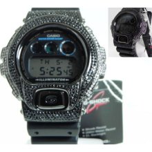 Casio Shock Iced Black & White 4.5ct Cz Dw-6900 Watch