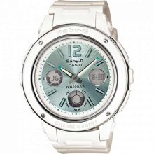 Casio Women's Baby-G BGA150-7B2 White Resin Quartz Watch with Gre ...