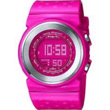 Casio Women's BGD104-4 Pink Resin Quartz Watch with Digital Dial