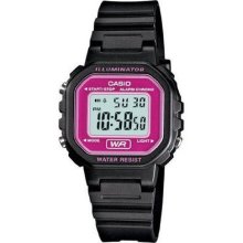 Casio Women's LA20WH-4ACF Classic Digital Black and Pink Resin Watch