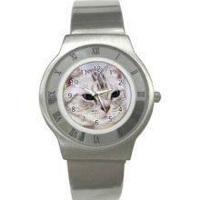 Cat Kitten Unisex Ultra Slim Stainless Steel Watch 03