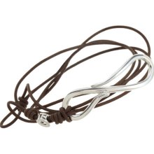 Catherine Zadeh Leather Wrap Bracelet With Silver Hook