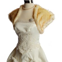 Champagne Chinchila Faux Fur Bolero Jacket