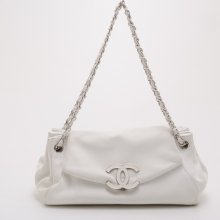 Chanel White Sensual CC Accordian Flap Bag