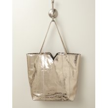 Charcoal Gray SR Squared Snake Textured Tote