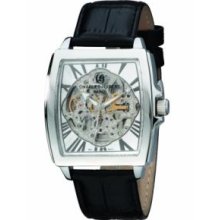 Charles-Hubert Paris 3888-B Mens Stainless Steel Skeleton Dial Automatic Watch