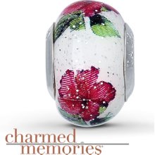 Charmed Memories Murano Glass Flower Sterling Silver Charm- Build Your Bracelet