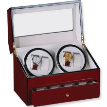 Cherry Gloss Finish 2-Turntable Watch Winder