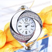 Chic Crystal Bracelet Lady Women Quartz Wrist Watch Bangle Fashion Watch M703w