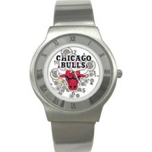 Chicago Bulls Unisex Ultra Slim Stainless Steel Watch 09