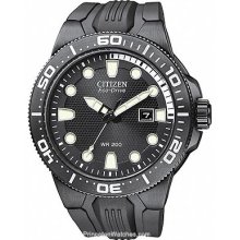 Citizen Eco-Drive Mens Scuba Fin Dive Watch Black Dial and BN0095-08E