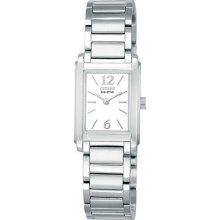 Citizen Eco-drive White Dial Silver-tone Women's Dress Watch Ew9240-54a Sd1