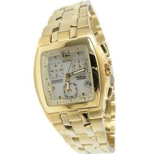 Citizen Eco Gold Men's Dress Chronograph Watch Perpetual Calendar Bl5142-56p