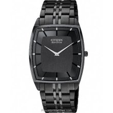 Citizen Mens Stiletto Eco-Drive Black Ion Plated Steel AR3025-50E