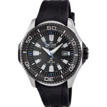 Citizen Promaster Eco-drive Black Dial Stainless Steel Black Rubber Mens Watch