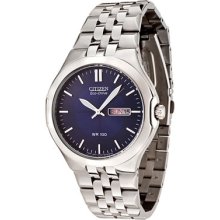 Citizen Watches Men's Eco-Drive Blue Dial Stainless Steel Stainless S