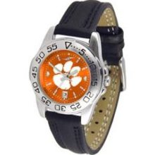 Clemson Tigers Sport AnoChrome Ladies Watch with Leather Band