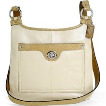 Coach Penelope Leather Hippie Crossbody Purse F16533 $248 Bone/toffee