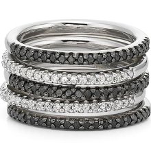 Color-Enhanced Black Diamond 5-Pc. Ring Set at JCPenney