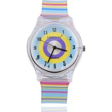 Colorful Stainless Steel Case Lady Quartz Watch