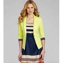 Cremieux Jade One-Button Twill Jacket - Limeade