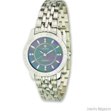 Croton Ladies Swiss 0.35ct. Diamond Blk Mother of Pearl Dial Watch