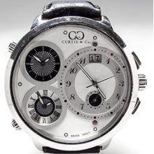 Curtis & Co. Big Time World Watch Limited No. 1664 Stainless Steel & Leather