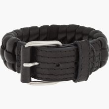 Damir Doma Black Woven Leather Alia Belt Bracelet