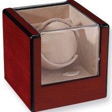 Dark Maple High Gloss Finish 1-Turntable Watch Winder