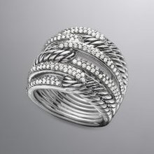 David Yurman Women's Labyrinth Triple-Loop Ring, Diamonds