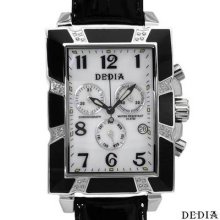 Dedia 6201mr001 Chronograph Diamond Ladies Watch Black/silver/black