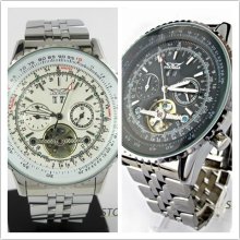 Deluxe Tourbillon Day/date Men Stainless Steel Automatic Mechanical Wrist Watch