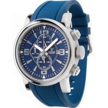 Detomaso Foligno Men's Quartz Watch With Blue Dial Analogue Display And Blue Silicone Strap Dt1040-A