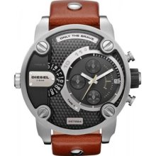 Diesel Men's DZ7264 Brown Leather Quartz Watch with Black Dial