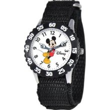 Disney Kid's Mickey Time Teacher Watch in Black with Black Bezel